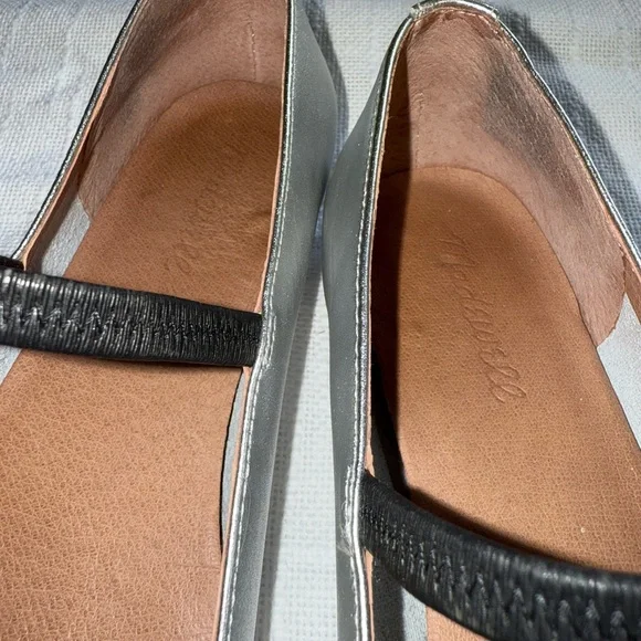 GUC Madewell Silver Women's Greta Ballet Flats / Mary Janes sz 8.5/9 - Picture 4 of 13